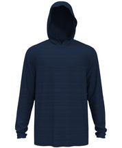 PGA TOUR Mens Textured Stripe Performance Golf Hoodie Shirt Blue 2XL XXL