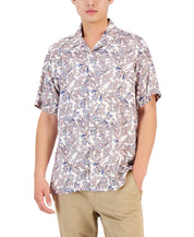 Club Room Navy Silk Buttondown Shirt Men's Print XXL