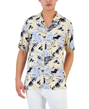 Club Room Men's Petro Short Sleeve Button Down Shirt Navy Blue Medium