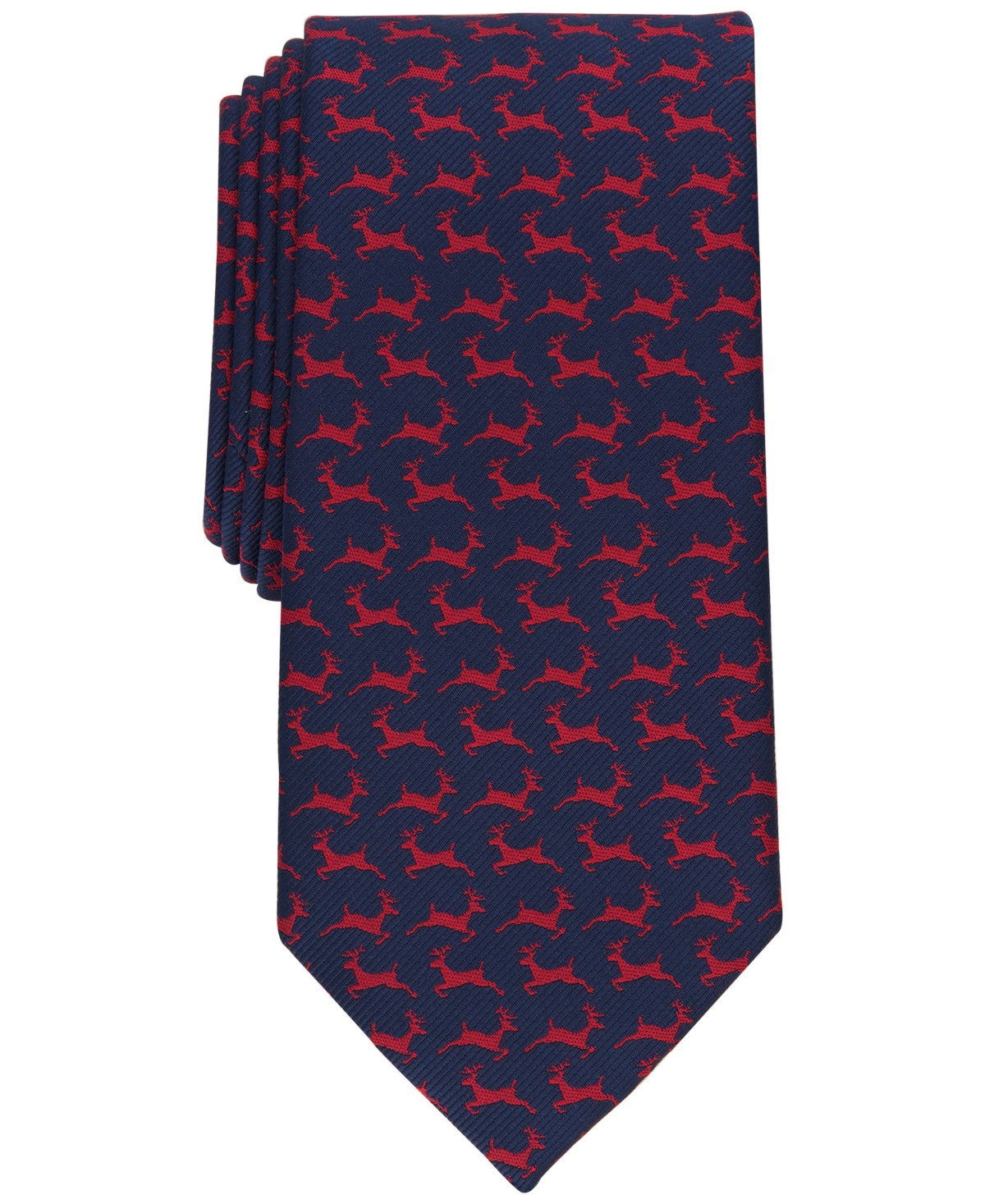 Club Room Men's Necktie Jumping Reindeer Navy Tie Osfa Reg