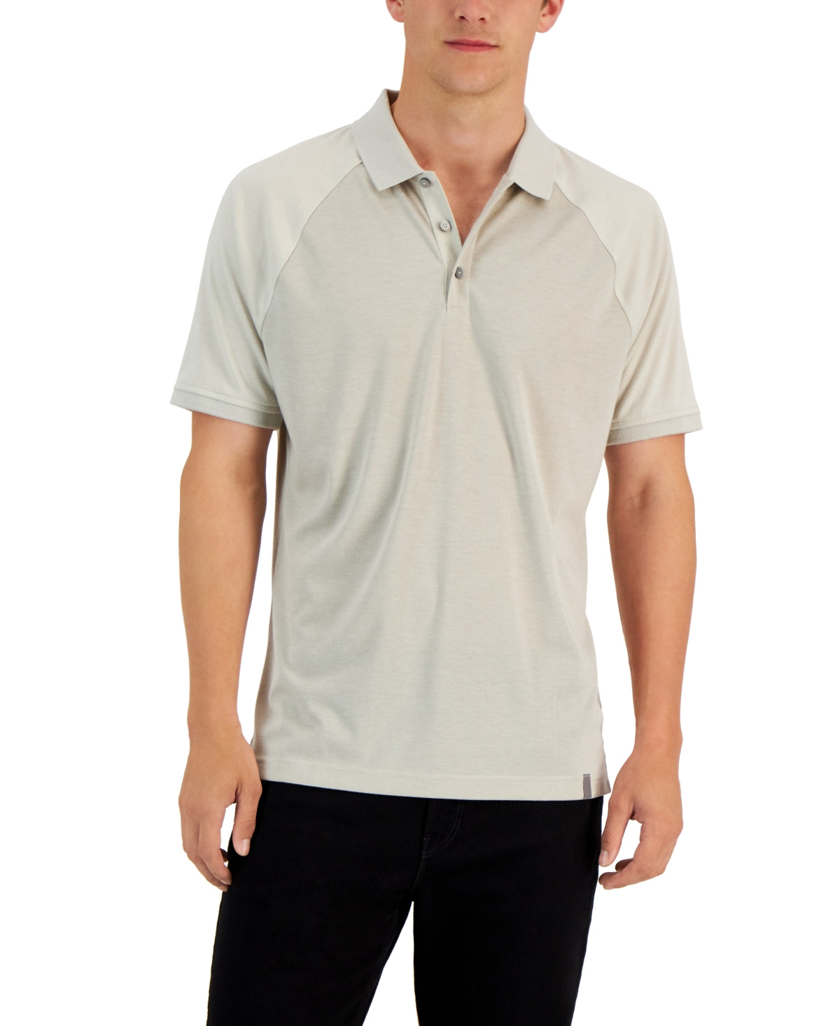 ALFANI Men's AlfaTech Short Sleeve Polo Shirt Moonstruck XL
