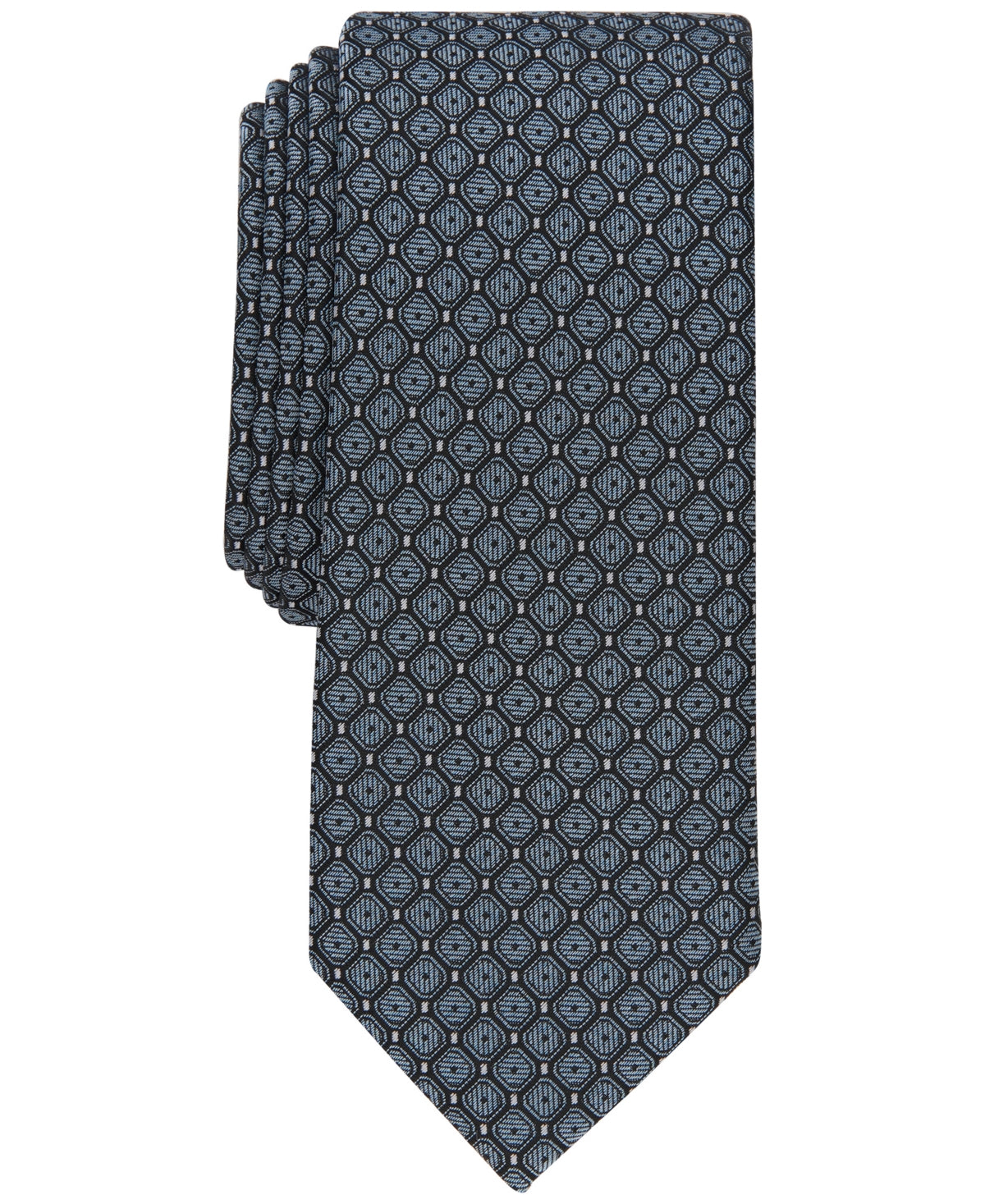 Alfani Mens Morgan Slim Tie Light Blue OS Necktie