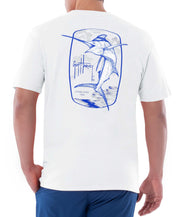 Guy Harvey Mens White Pocket Crewneck T Shirt Size Large