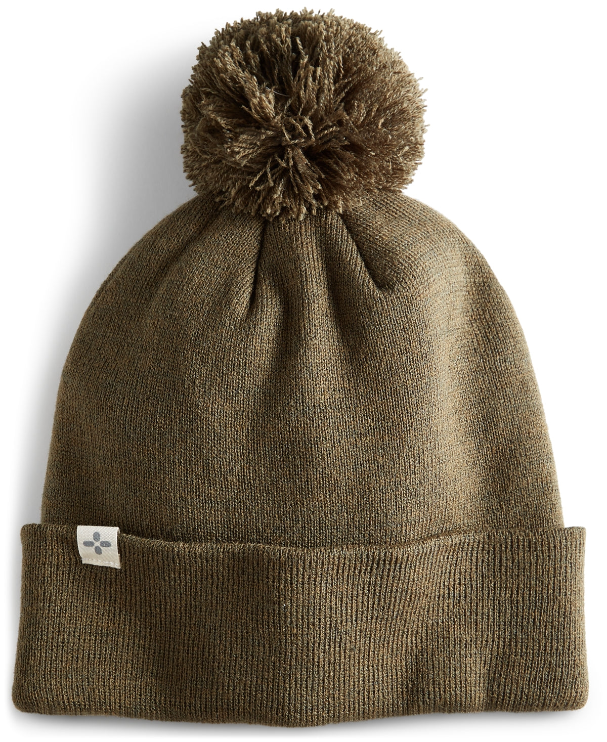 Sun + Stone Men's Solid Pom Beanie Hat Olive Green