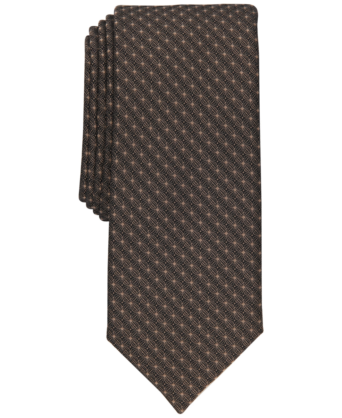 Alfani Mens Desmet Orien Slim Taupe Tie OS