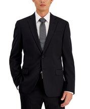 AX Armani Exchange Mens 36S Slim Fit Wool Suit Jacket Black Pinstripe