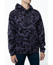 Lazer Men's Hoodie Purple Swirl Polar Fleece Pullover Large