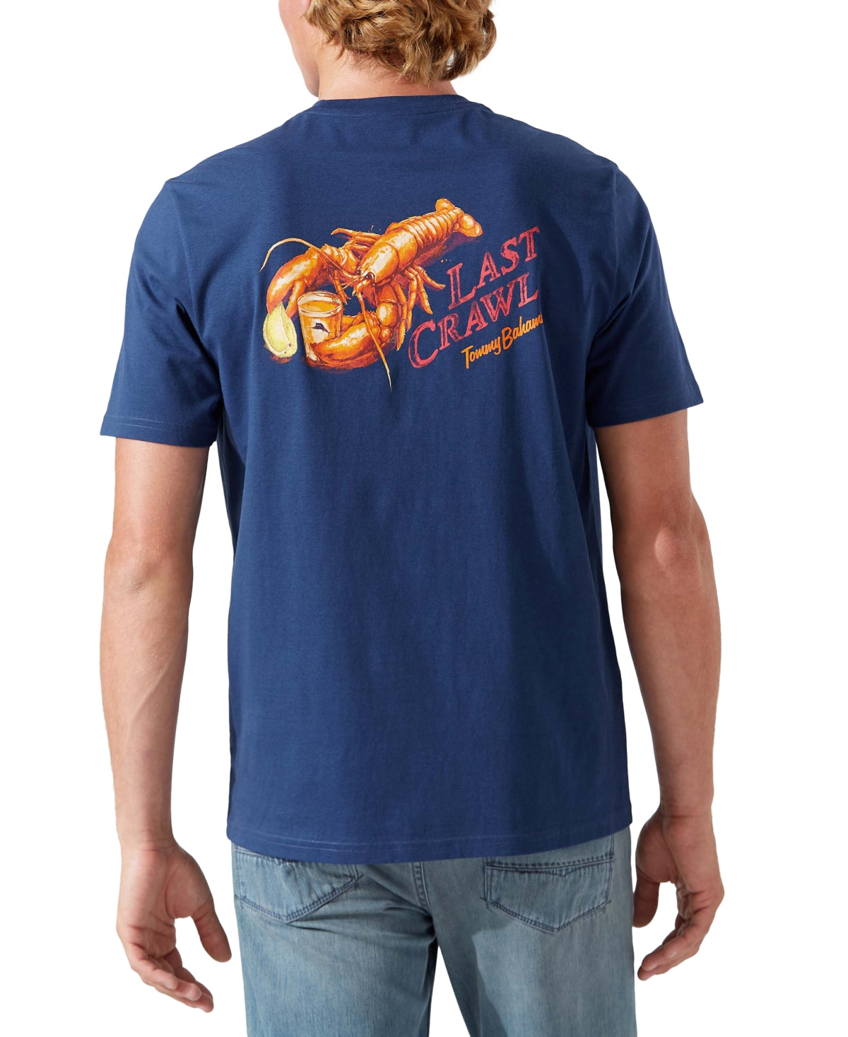 Tommy Bahama Mens Last Crawl Graphic T shirt Blue Large