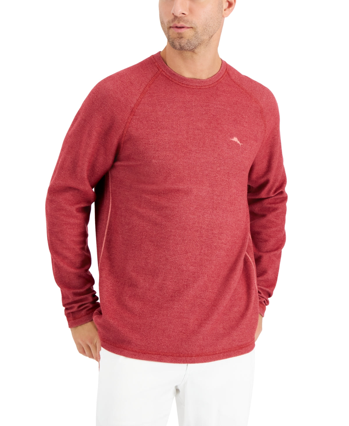 Tommy Bahama Men's Bayview Sweater Ginger Heather Red XL