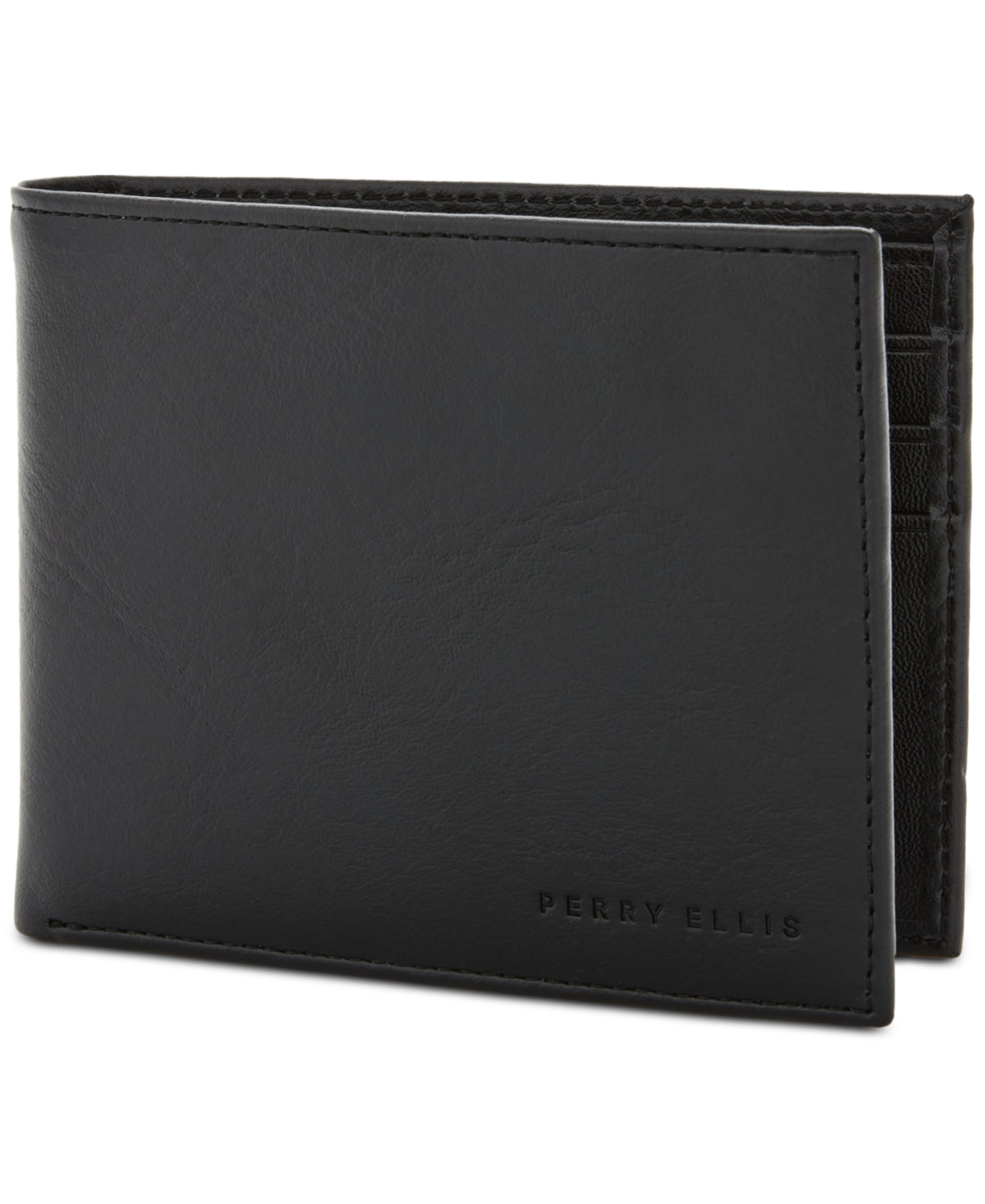 Perry Ellis Portfolio Men's Black Leather Wallet