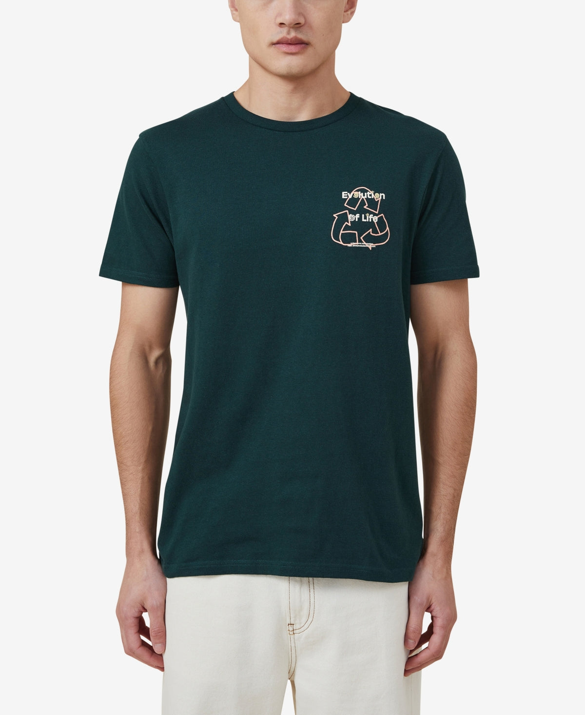 Cotton on Men's Tbar Art Crewneck Short Sleeve T Shirt Green Small