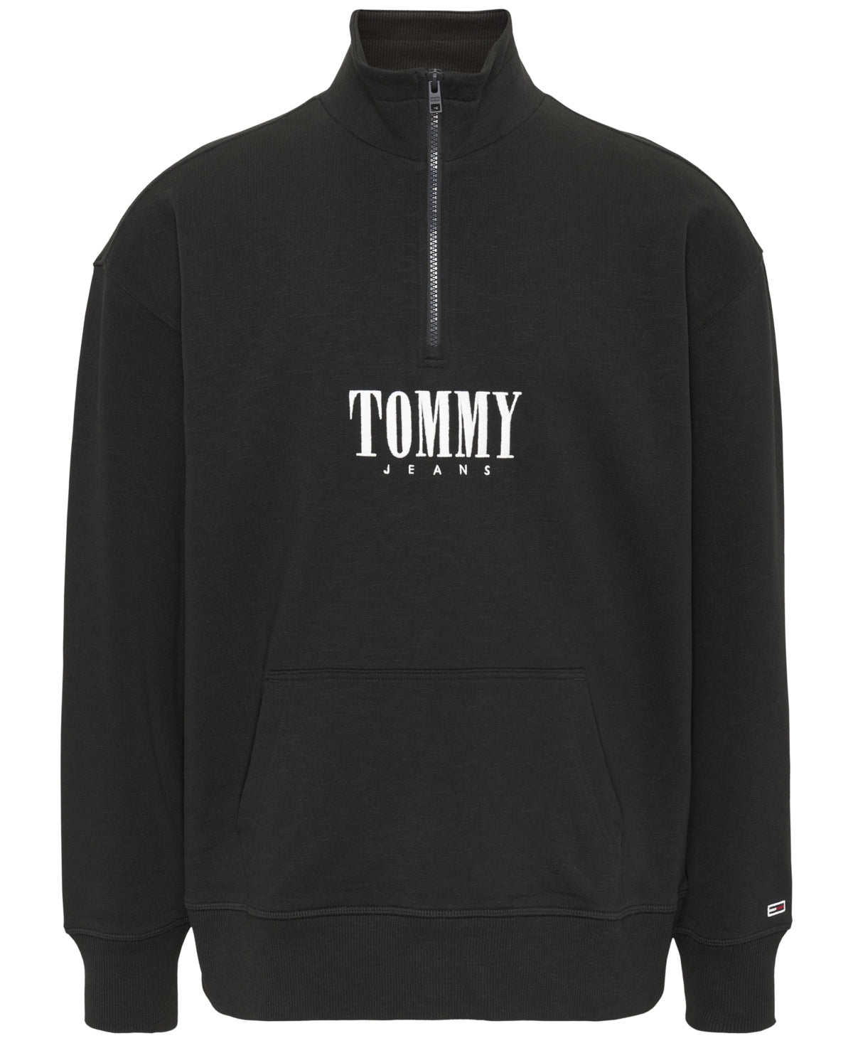 Tommy Hilfiger Tommy Jeans Mens Half-Zip Jacket Sweatshirt Black XL