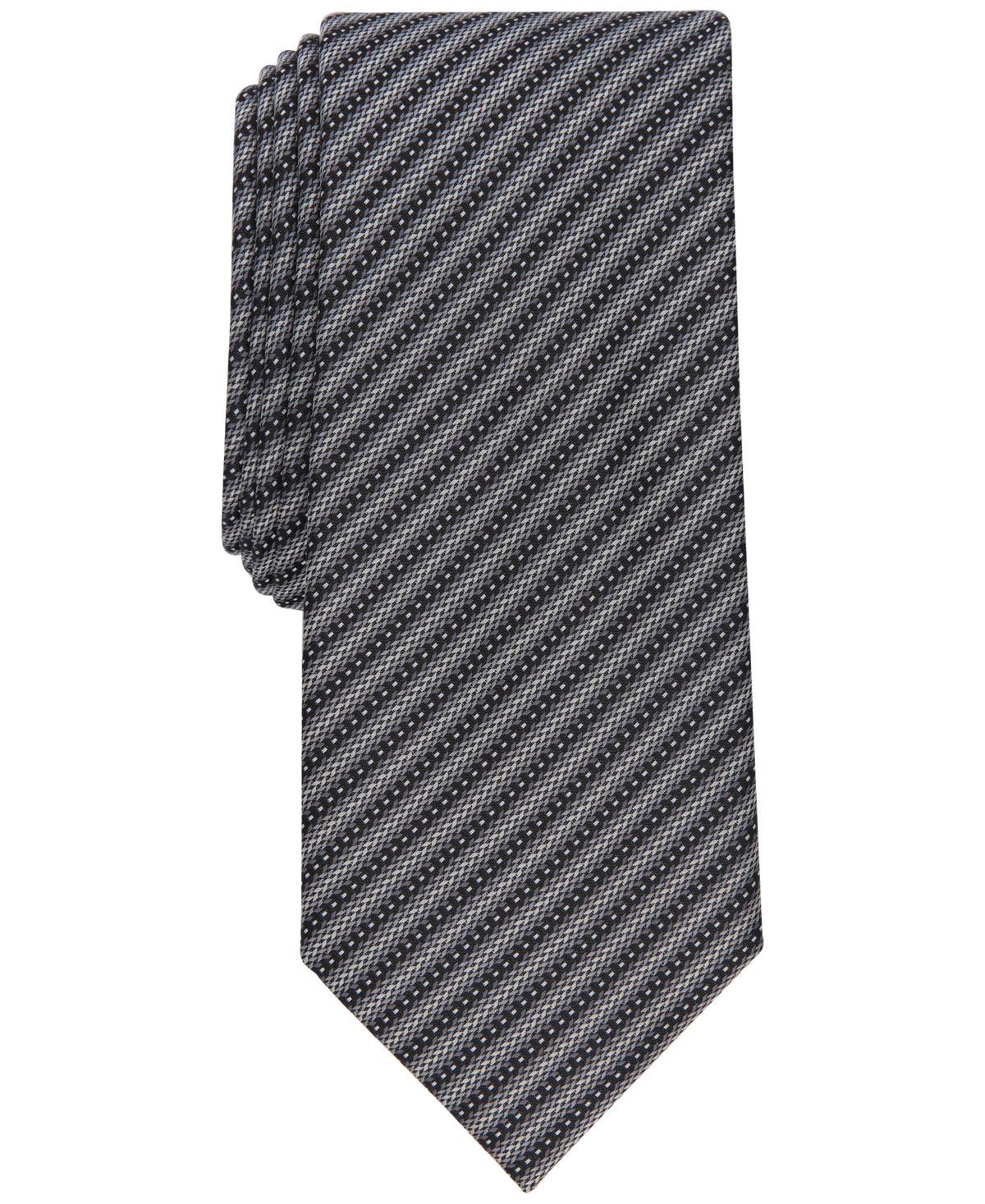 Alfani Men's Fade Striped Slim Tie Grey Necktie