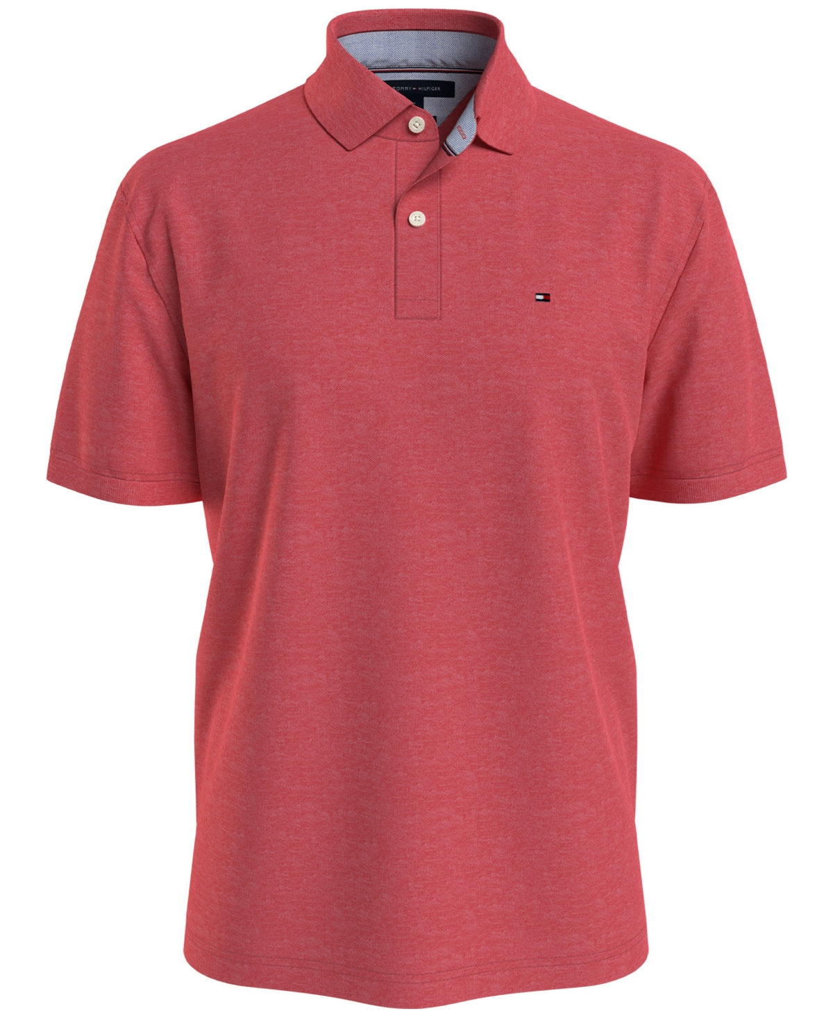 Tommy Hilfiger Men's Classic Fit Pique Polo Shirt Red Heather Xxxl 3Xl