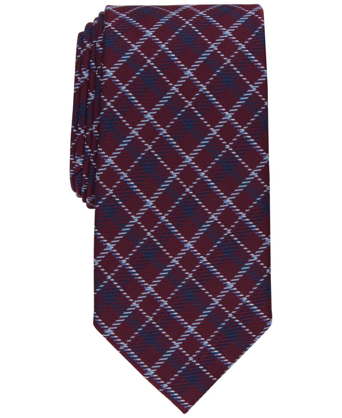 Club Room Men's Rivington Plaid Tie Burgundy Red Necktie