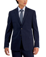 AX Armani Exchange Mens Slim Fit Wool Suit Jacket Navy Plaid 42L