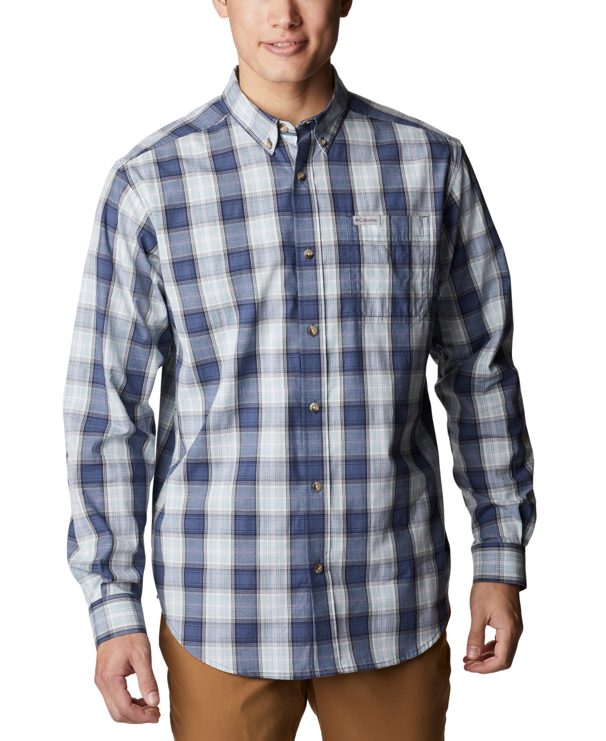 Columbia Men's Rapid Rivers II Long Sleeve Shirt Blue Small