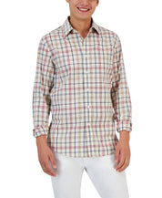 Club Room Mens Palermo Plaid Button Down Shirt Winter Ivory Combo XL