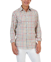 Club Room Mens Palermo Plaid Button Down Shirt Winter Ivory Combo XL