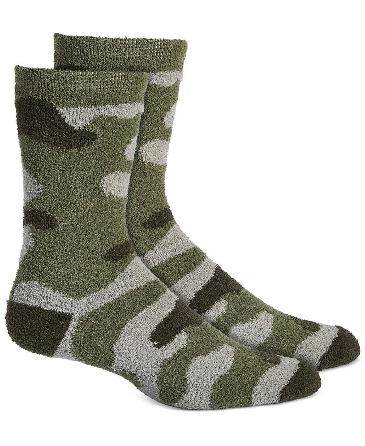 Sun + Stone Men's Camo Cozy Socks Green Osfa Reg
