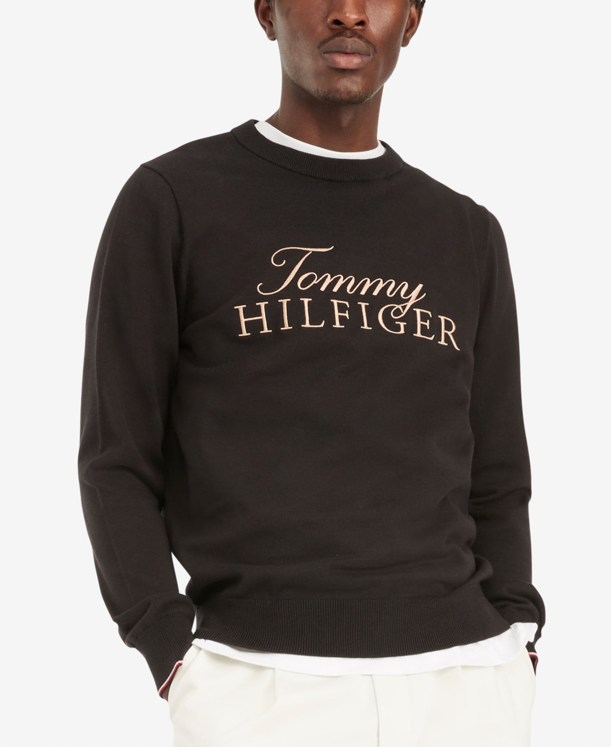Tommy Hilfiger Men's Niles Crewneck Sweater Desert Sky Black Small