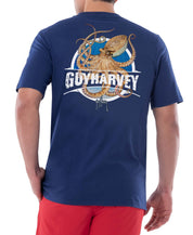 Guy Harvey Mens Cotton Short Sleeve Graphic T-Shirt Blue Large