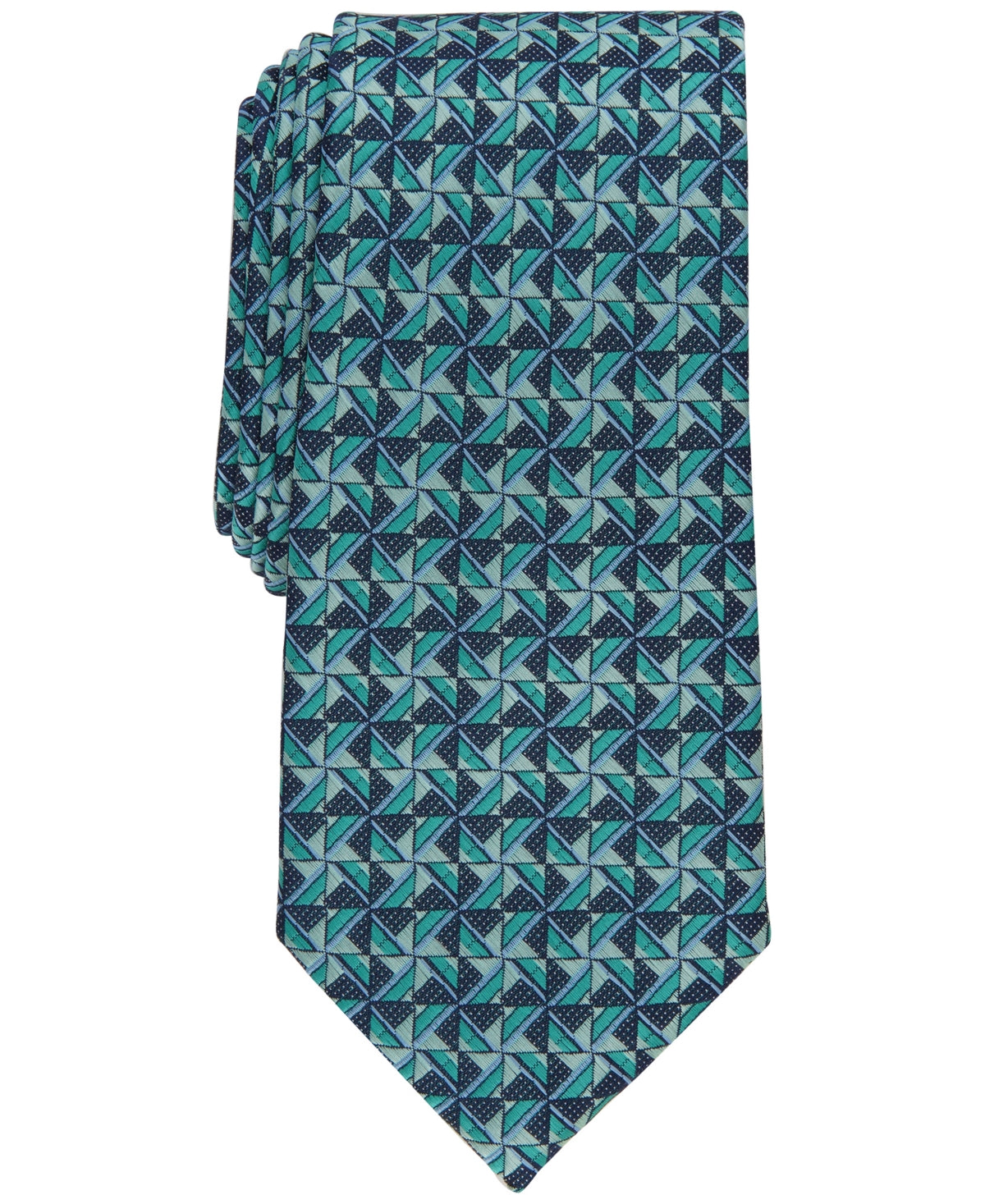 Perry Ellis Mens  Necktie Levant  Geometric Green Tie