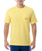 Guy Harvey Men's Stamp Pocket Tshirt Large Yellow
