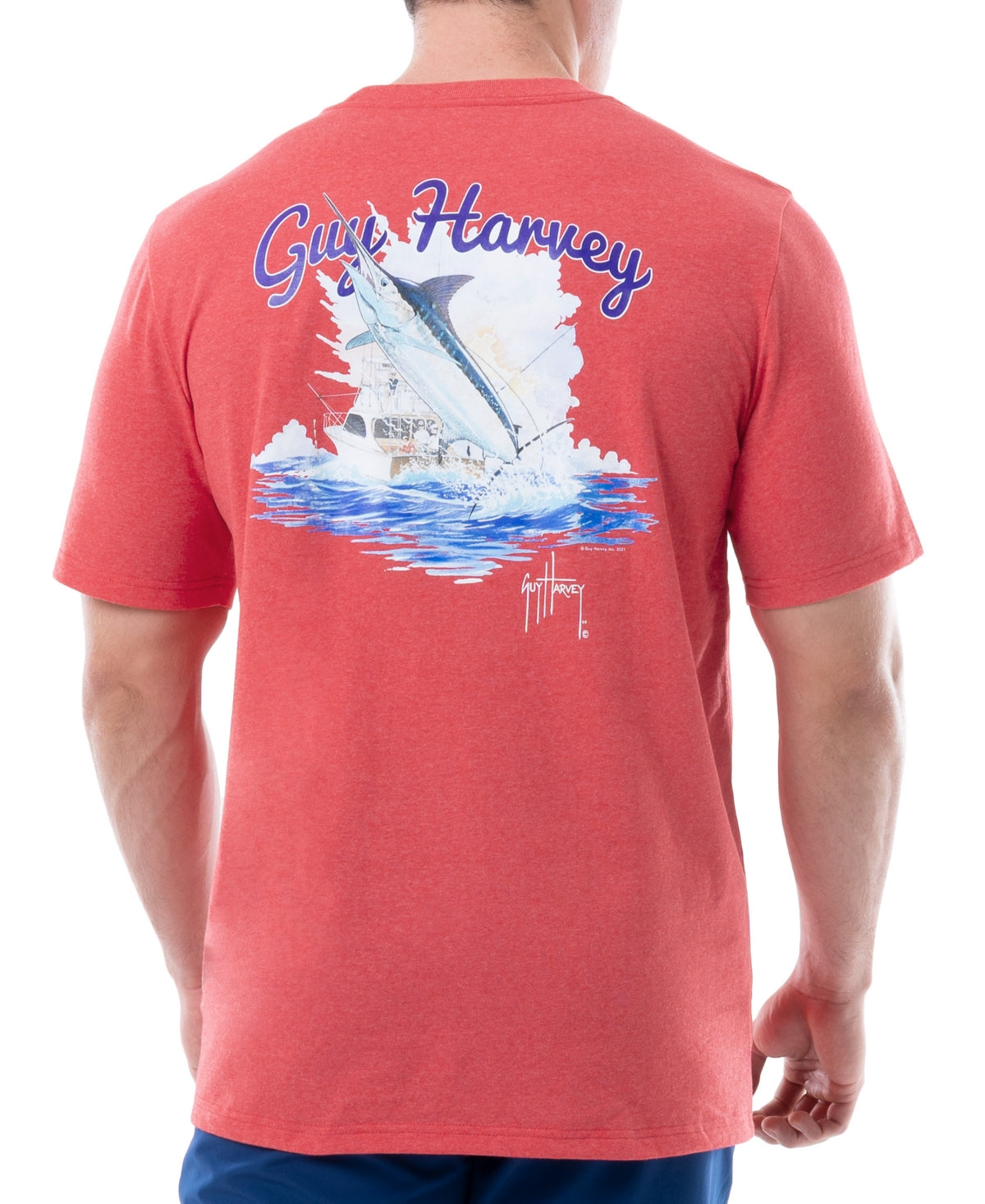 Guy Harvey Mens Day Fishing Threadcycled Short-Sleeve Crewneck T Shirt Small