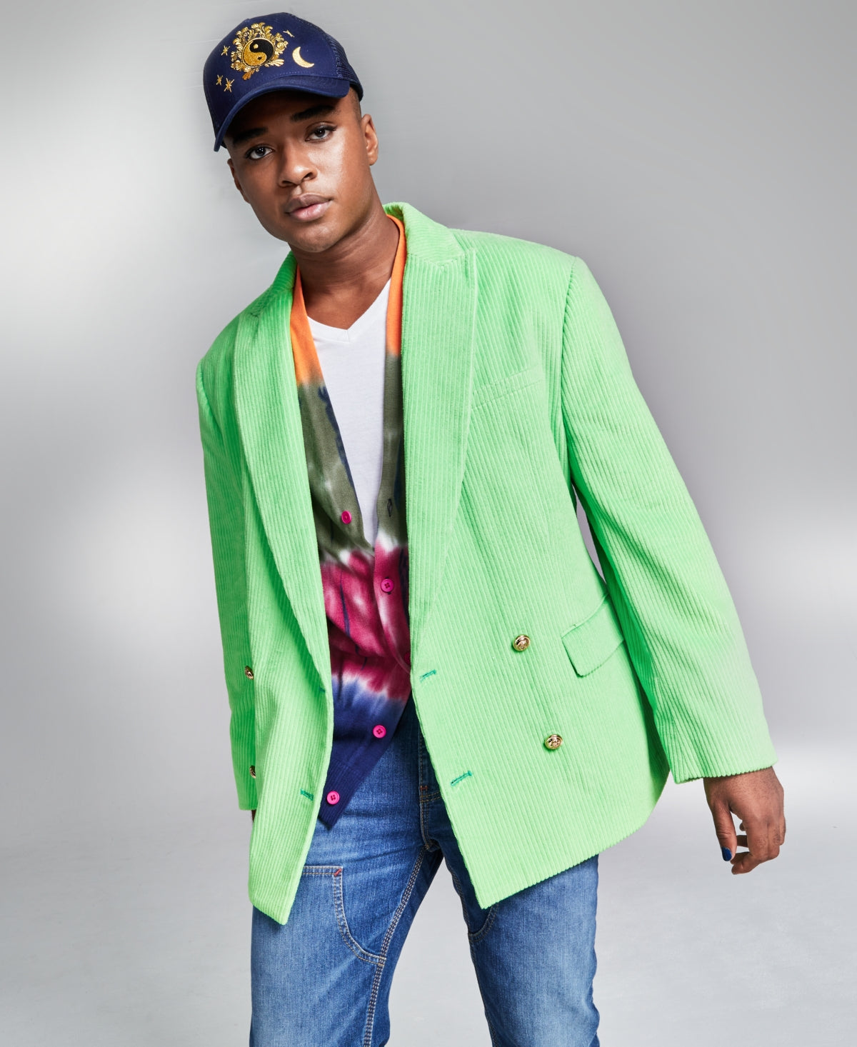 And Now This Mens JEROME Lamaar Corduroy Blazer Green XXL