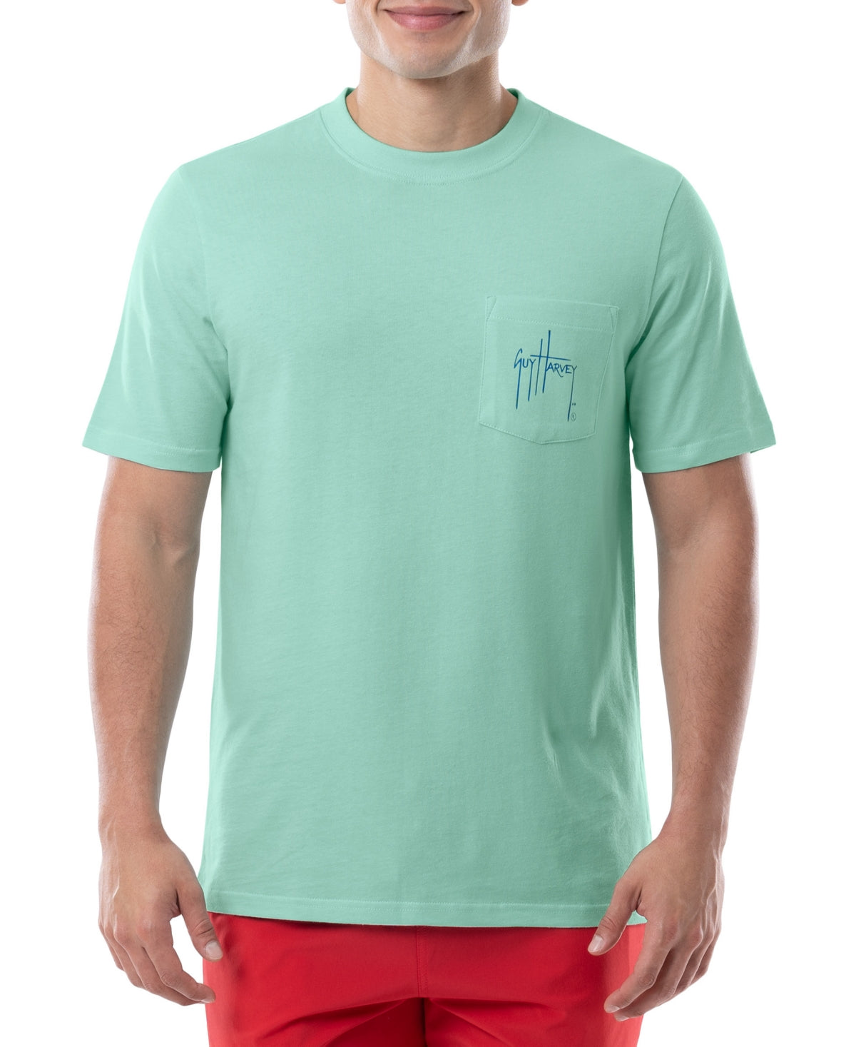 Guy Harvey Mens Marlin Graphic Short Sleeve Crewneck T Shirt Beach Glass Blue XL