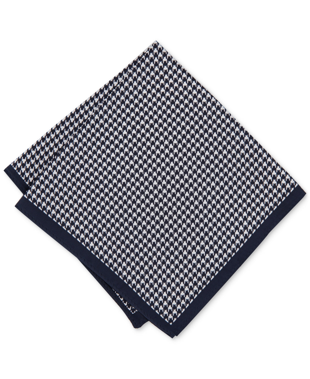 Alfani Mens Houndstooth Pocket Square Navy Blue