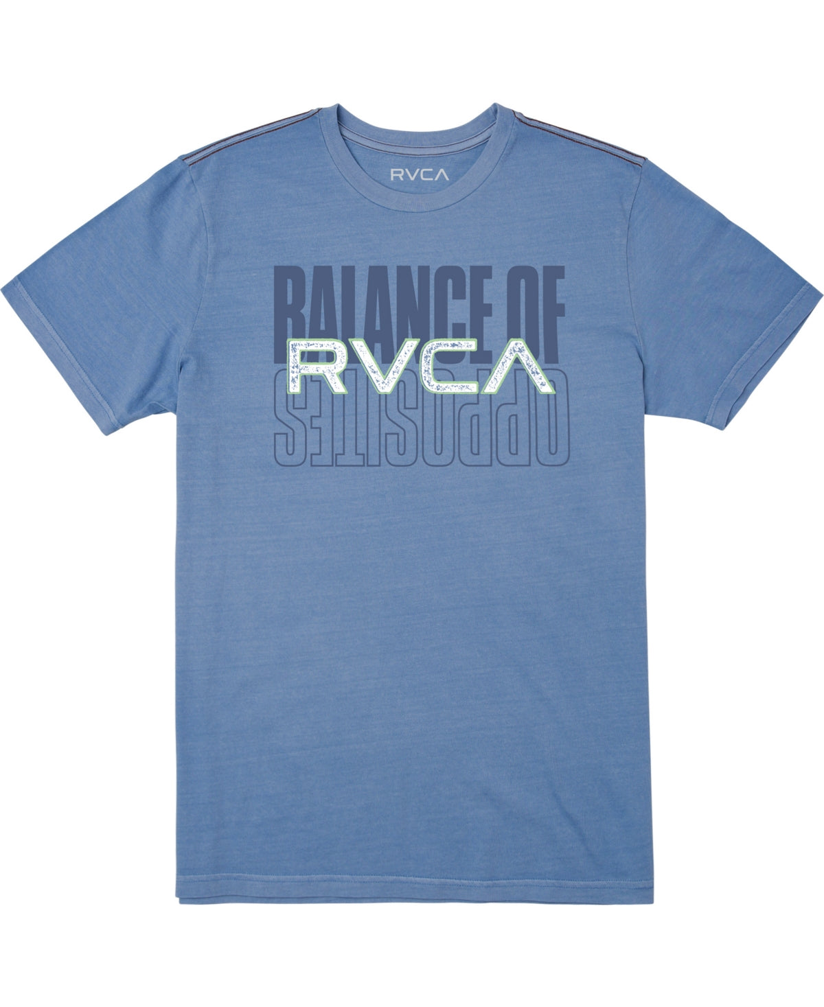 Rvca Men's Short Sleeves Title Card T Shirt Ash Blue Small