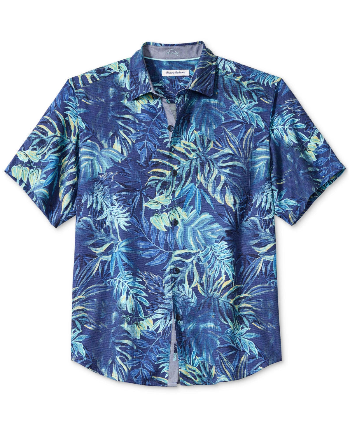 Tommy Bahama Men's Solana Sands Islandprint Silk Shirt Large Blue Hawaiian