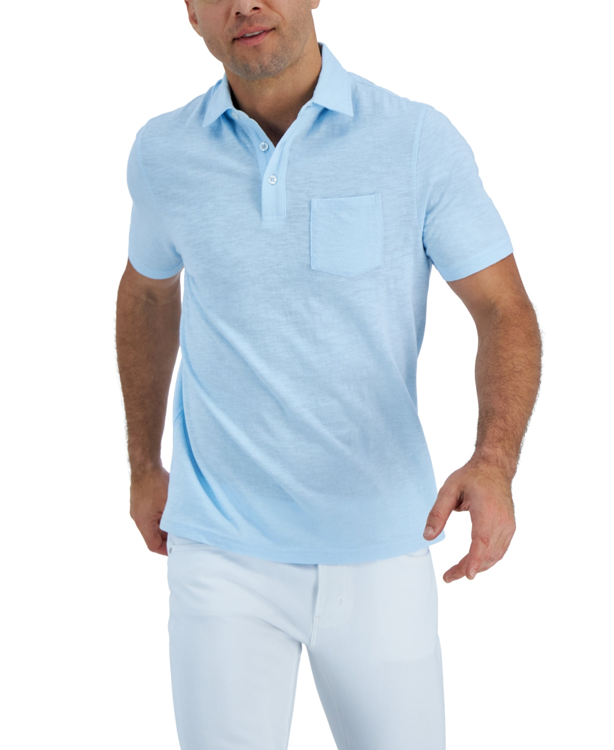 Club Room Men's Short Sleeve Polo Shirt Lt/Pas blue Xxl