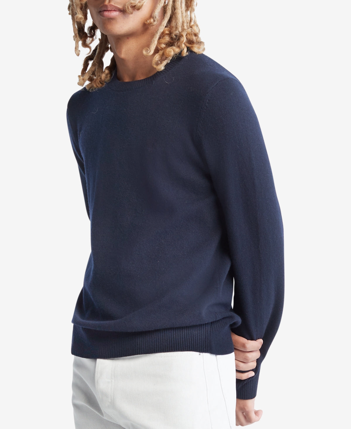 Calvin Klein Men's Merino Wool Crewneck Sweater XXL Dark Sapphire Navy Blue