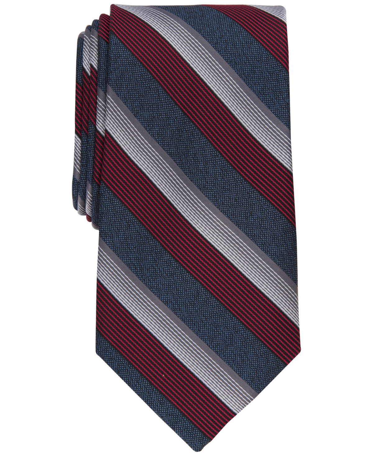 Perry Ellis Mens Tie Necktie One Size Red Striped