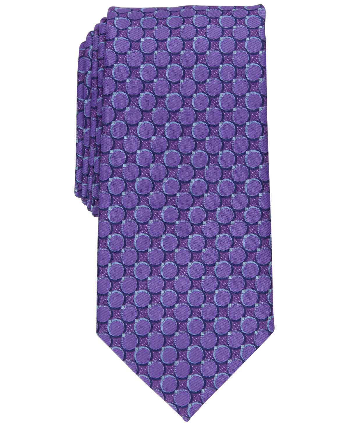 Perry Ellis Mens Regular fit Tie Necktie One Size Purple Dean Circle Print