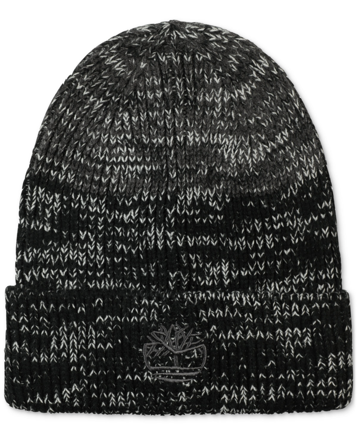 Timberland Men's Hat Black Marled Rib Logo Beanie Osfa