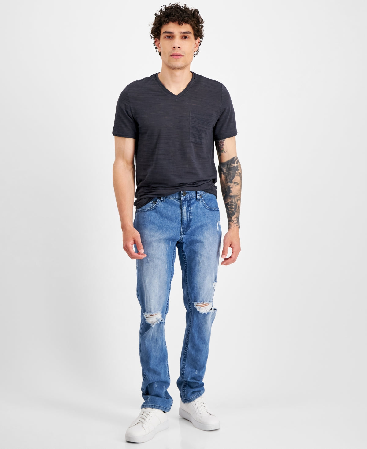 I.N.C. International Concepts Lens Slim Straight Jeans Light Wash Blue 40