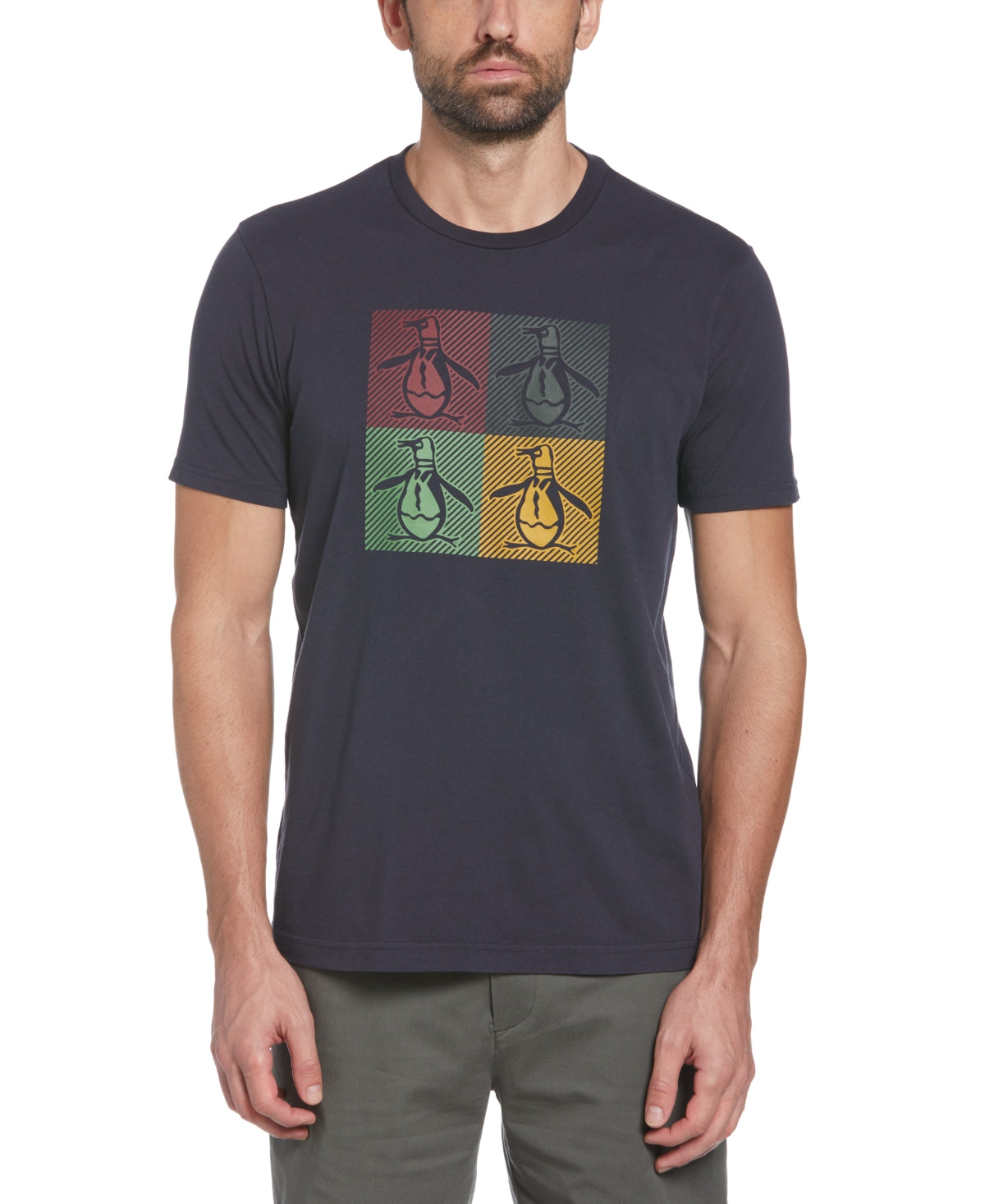 Original Penguin Men's Slimfit Logo Graphic Tshirt  Navy Small