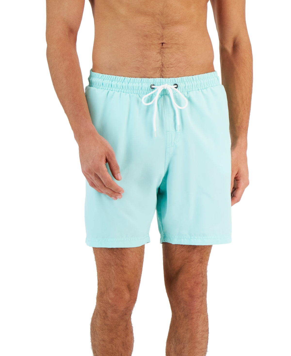 Club Room Men's Quickdry Performance Solid 7" Swim Trunks  Spring Mint  Small