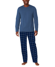 Cuddl Duds Men's Cozy Lodge 2-Pc. Sweatshirt Pajama Pants Set Medium Blue Plaid