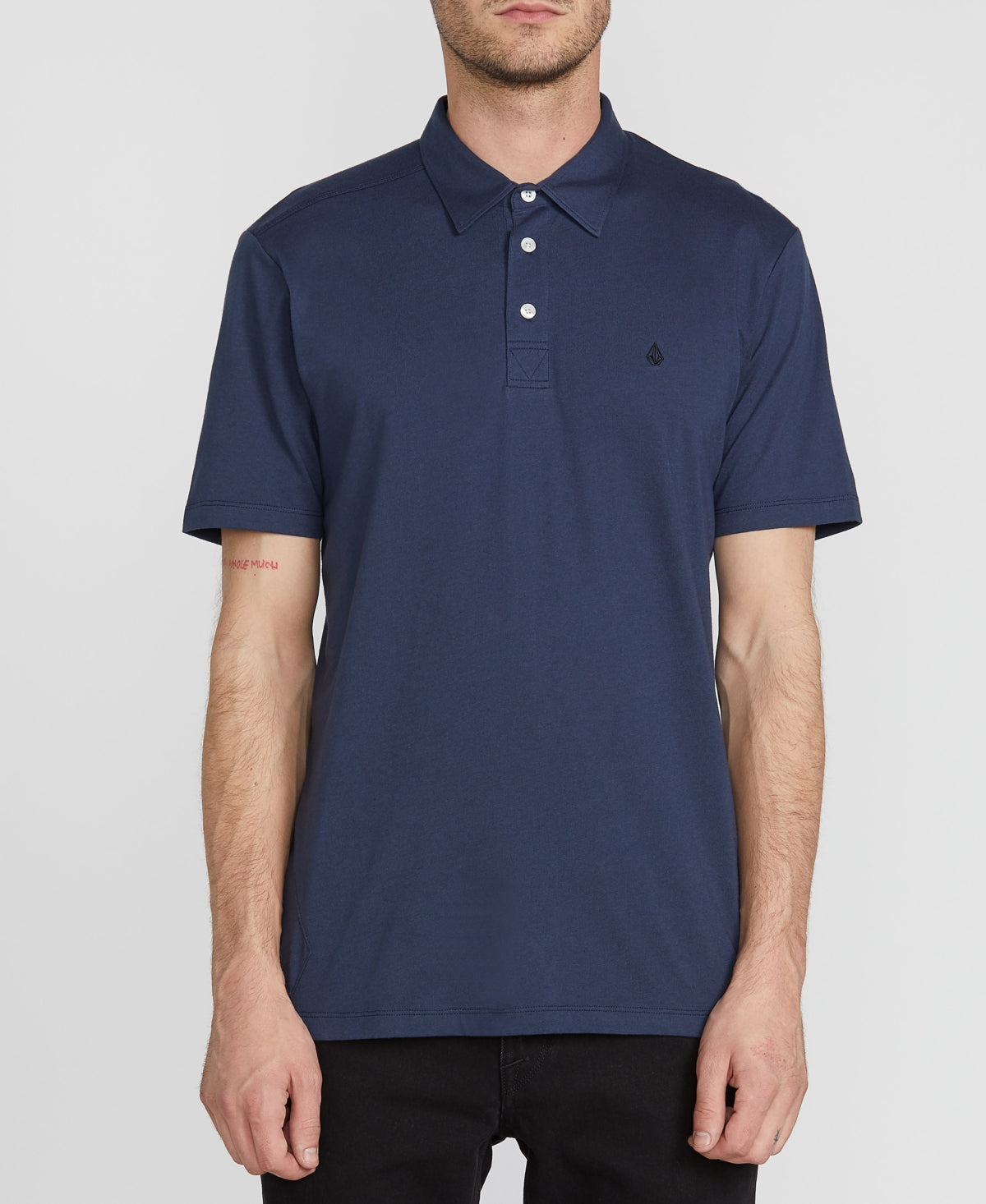 VOLCOM Men's Banger Short Sleeve Polo Shirt Blue 2XL