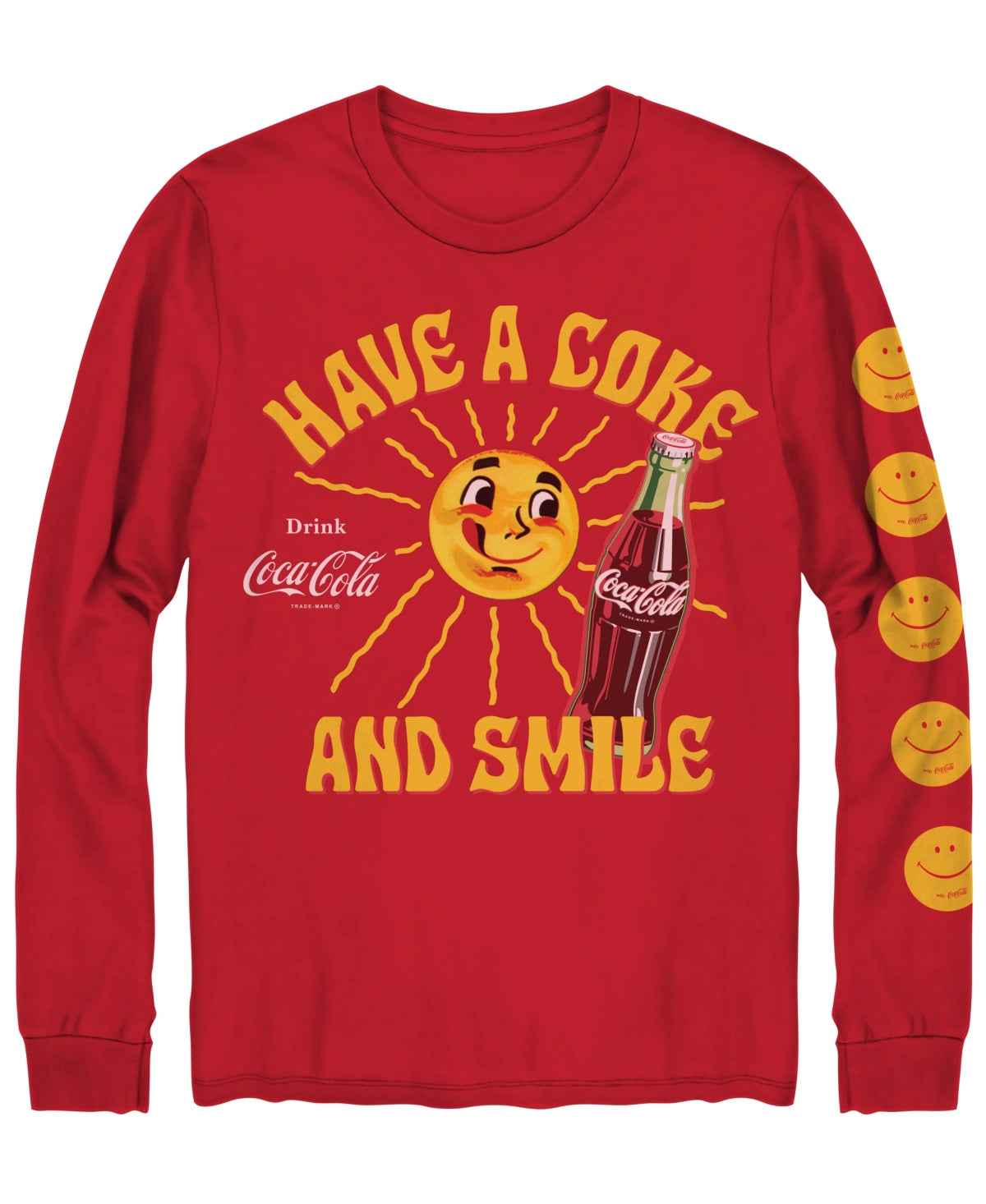 Hybrid Mens Long Sleeve Coca Cola t Shirt Red Large
