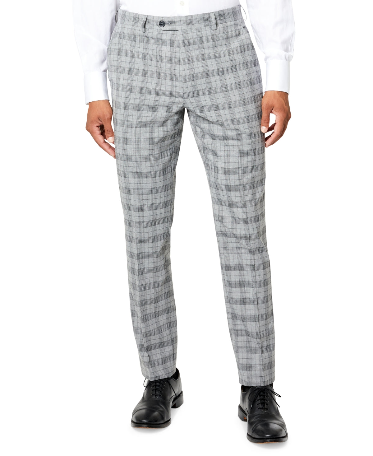 Sean John Mens Plaid Suit Pants Gray Classic Fit 36 x 30