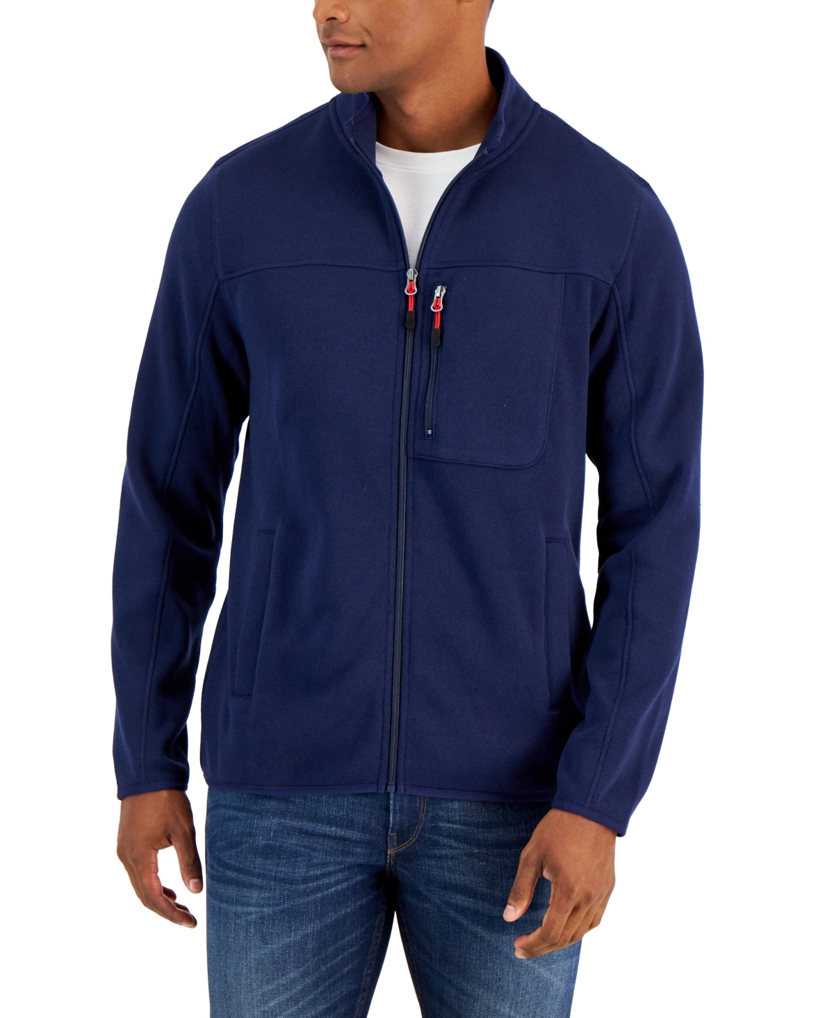 Club Room Men's Fullzip Fleece Sweater  Navy Xl