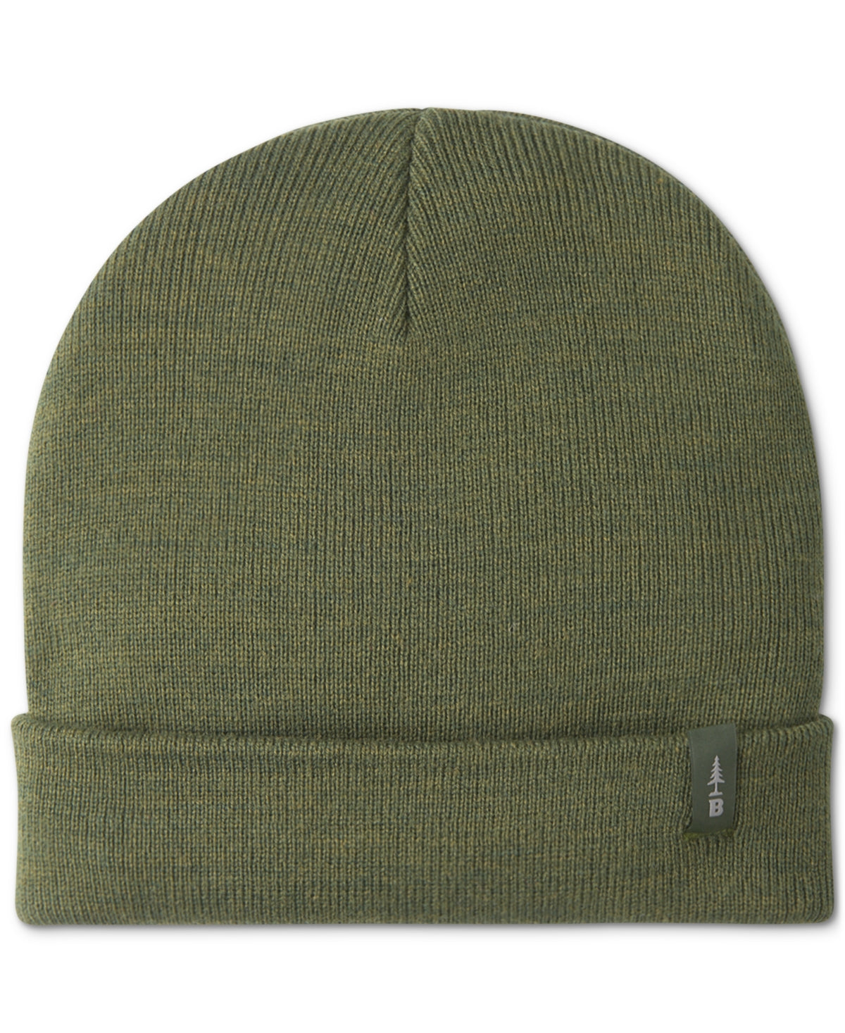 BASS OUTDOOR Mens Rib Knit Beanie Hat Deep Lichen Green