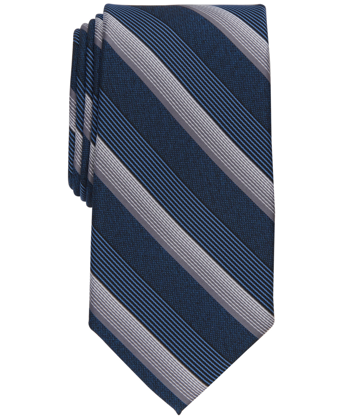 Perry Ellis Mens Necktie Preston Stripe Tie Navy Blue