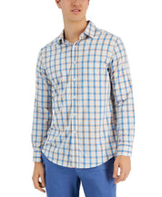 Club Room Mens Plaid Collared Button Down Shirt Blue XL